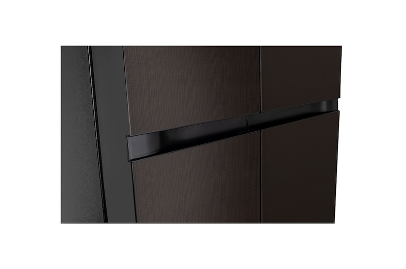 LG 650L Side by Side Refrigerator, Wi-Fi Convertible, DoorCooling+™, Premium Glass Door, Linen Brown Finish, 3 Star, GL-B257DLN3