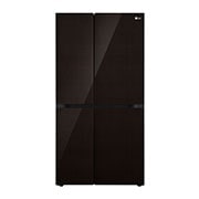 LG 650L, Convertible Side by Side Refrigerator with Premium Glass Door, Smart Inverter Compressor, Hygiene Fresh+™, DoorCooling+™, Smart Diagnosis™, Linen Brown Finish, GL-B257DLN3
