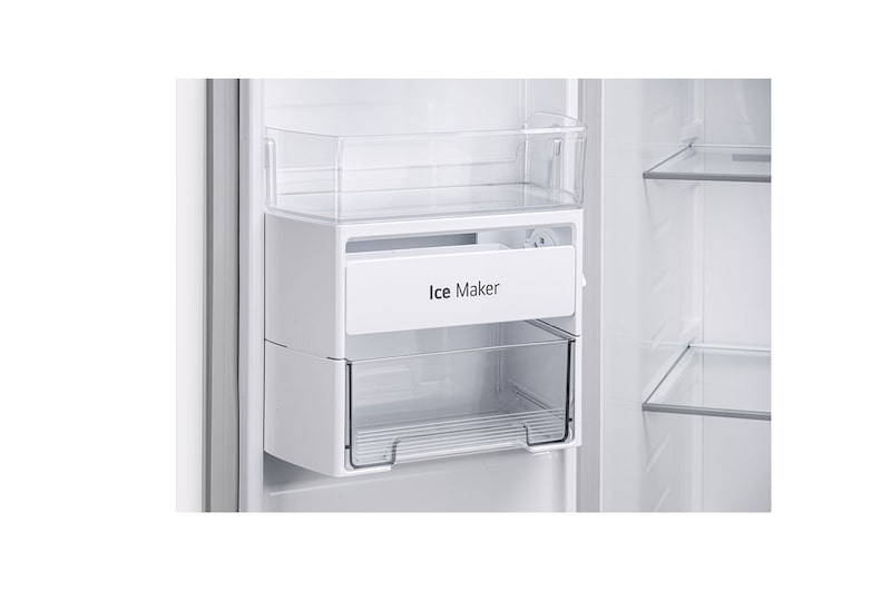 LG 650L Side by Side Refrigerator, Wi-Fi Convertible, DoorCooling+™, Premium Glass Door, Linen White Finish, 3 Star, GL-B257DLW3