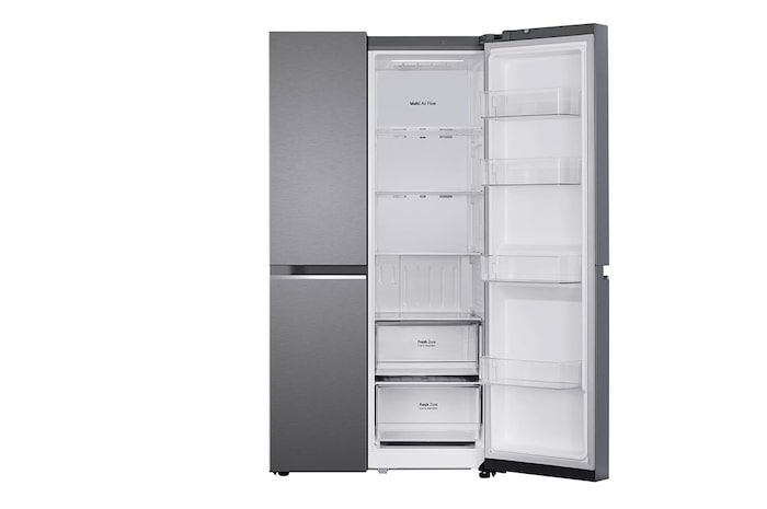 LG 655L Side-by-Side Refrigerator, Smart Inverter Compressor, Multi Air Flow, Smart Diagnosis™, Dazzle Steel, 3 Star, GL-B257HDSY
