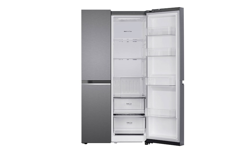 LG 655L Side-by-Side Refrigerator, Smart Inverter Compressor, Multi Air Flow, Smart Diagnosis™, Dazzle Steel, 3 Star, GL-B257HDSY