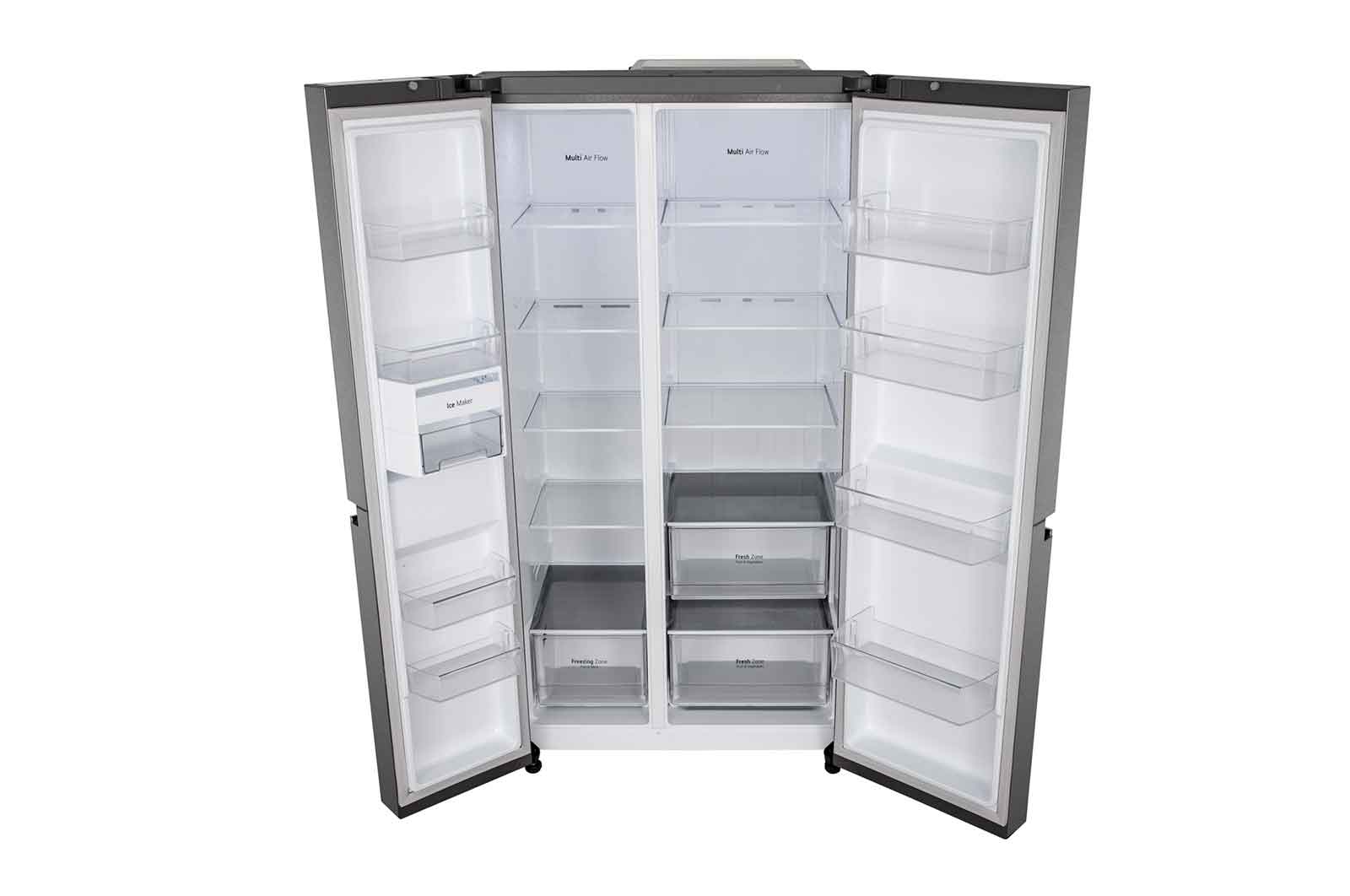 LG 655L Side-by-Side Refrigerator, Smart Inverter Compressor, Multi Air Flow, Smart Diagnosis™, Dazzle Steel, 3 Star, GL-B257HDSY