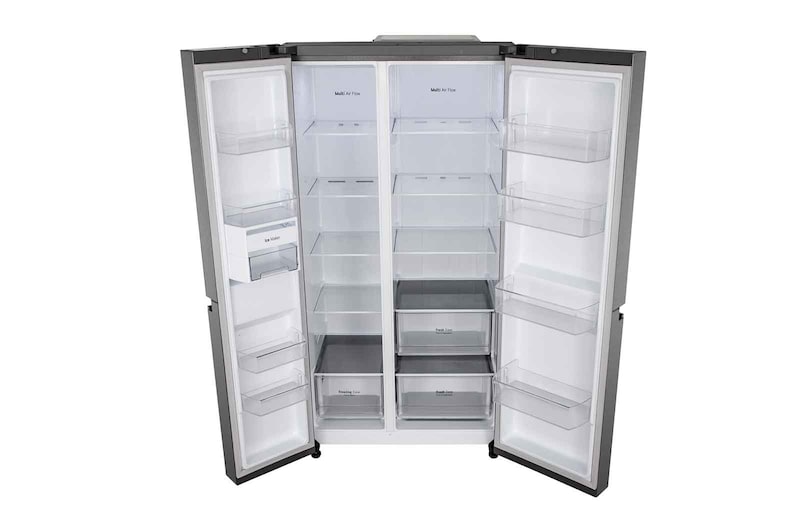 LG 655L Side-by-Side Refrigerator, Smart Inverter Compressor, Multi Air Flow, Smart Diagnosis™, Dazzle Steel, 3 Star, GL-B257HDSY