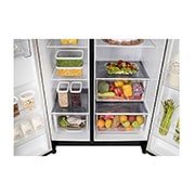 LG 655L, Side-by-Side Refrigerator with Smart Inverter Compressor, Multi Air Flow, Multi Digital Sensors, Express Freezing, Smart Diagnosis™, Western Black Finish, GL-B257HWBY