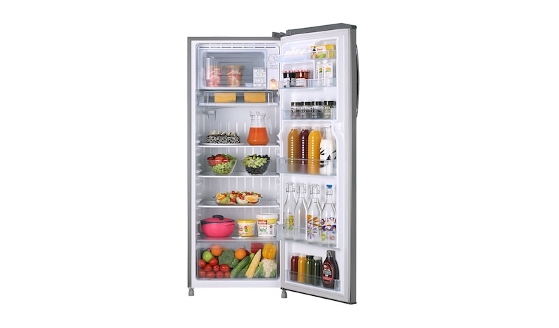 LG 261L Single Door Refrigerator, Smart Connect™, Solar Smart*, Shiny Steel Finish, 3 Star, GL-B281BPZX