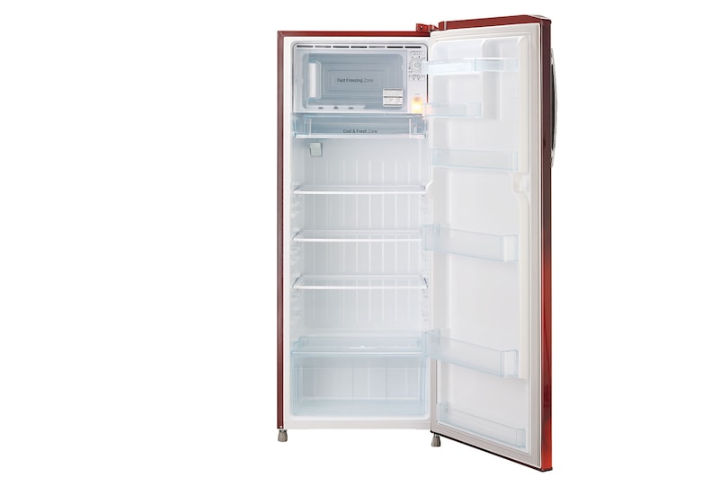 LG 261L Single Door Refrigerator, Smart Inverter Compressor, Smart Connect, Scarlet Charm Finish, 3 Star, GL-B281BSCX