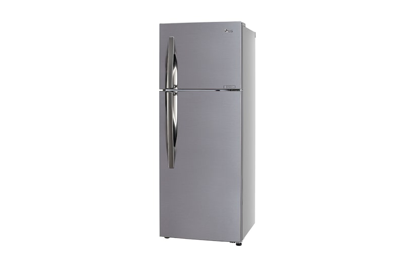 LG 291L Double Door Refrigerator, Smart Inverter Compressor, Base Stand Drawer, Shiny Steel Finish, 2 Star, GL-C322KPZY