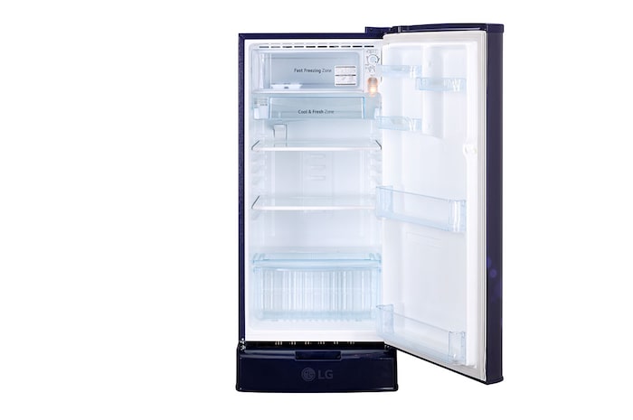 LG 185L, 3 Star, With Base Stand Drawer, Blue Euphoria Finish, Direct Cool Single Door Refrigerator, GL-D199OBED