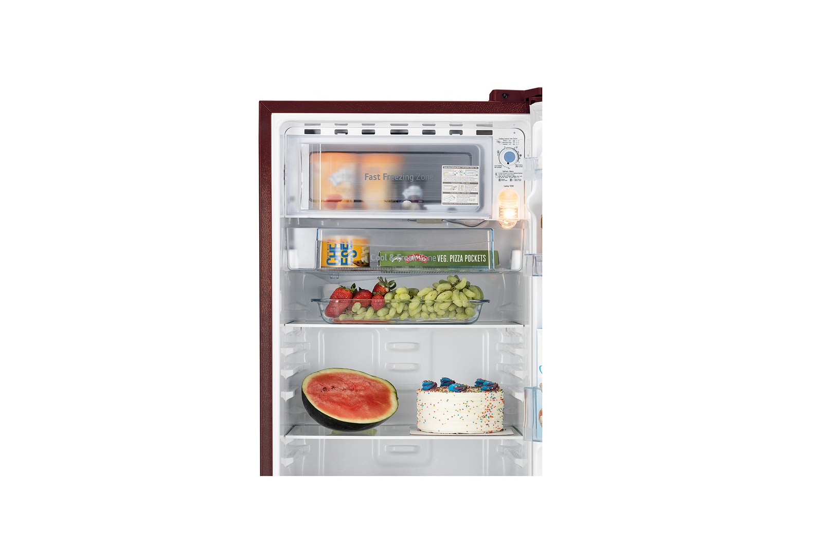LG 185L Single Door Refrigerator, Smart Inverter Compressor, Base Stand Drawer, Scarlet Euphoria Finish, 4 Star, GL-D199OSEY