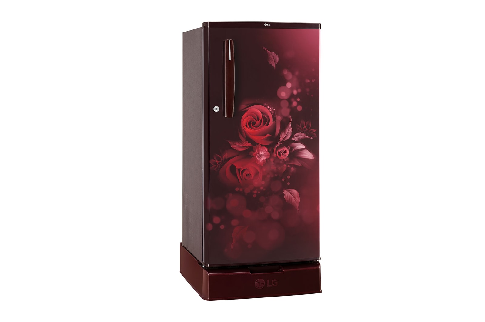 LG 185L Single Door Refrigerator, Smart Inverter Compressor, Base Stand Drawer, Scarlet Euphoria Finish, 4 Star, GL-D199OSEY
