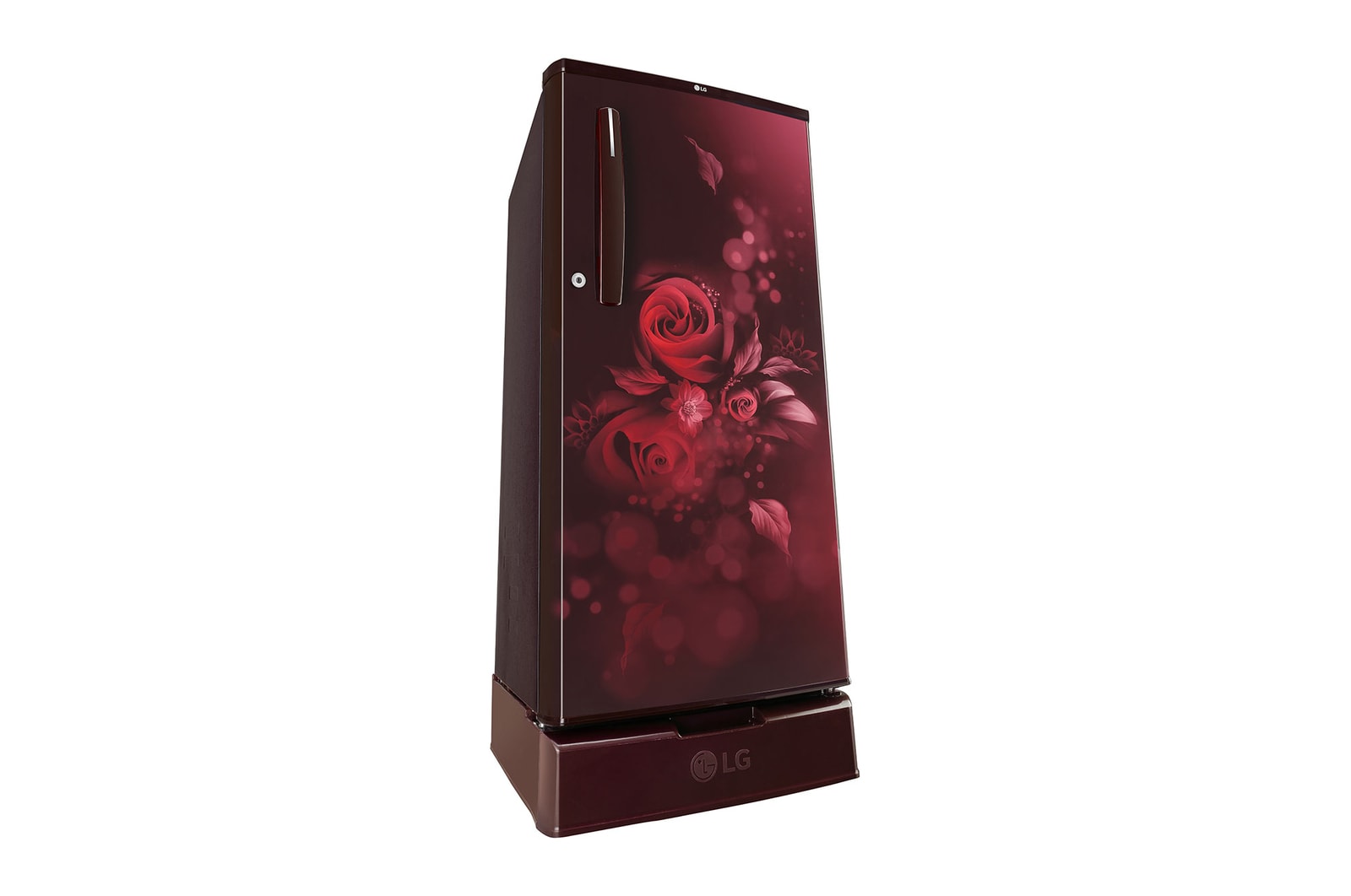 LG 185L Single Door Refrigerator, Smart Inverter Compressor, Base Stand Drawer, Scarlet Euphoria Finish, 4 Star, GL-D199OSEY