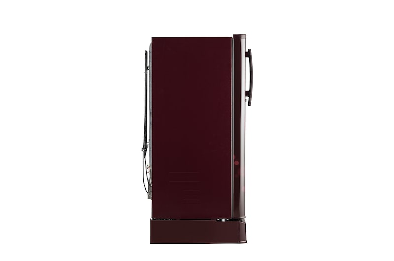 LG 185L Single Door Refrigerator, Smart Inverter Compressor, Base Stand Drawer, Scarlet Euphoria Finish, 4 Star, GL-D199OSEY