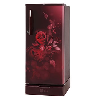 LG 185L Single Door Refrigerator, Smart Inverter Compressor, Base Stand Drawer, Scarlet Euphoria Finish, 4 Star, GL-D199OSEY