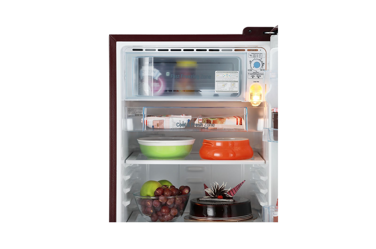 LG 185L, 5 Star, Direct Cool Single Door Refrigerator, Scarlet Charm Finish, 2023 Model, GL-D201ASCU