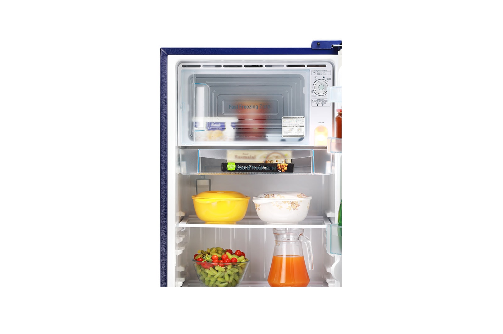 LG 224L Single Door Refrigerator, Smart Inverter Compressor, Smart Connect, Base Stand Drawer, Blue Charm Finish, 5 Star, GL-D241ABCU