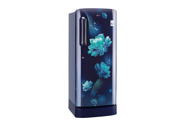 LG 224L Single Door Refrigerator, Smart Inverter Compressor, Smart Connect, Base Stand Drawer, Blue Charm Finish, 5 Star, GL-D241ABCU