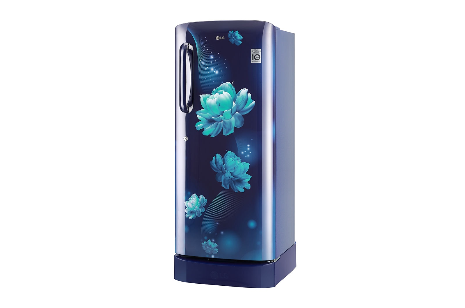 LG 224L Single Door Refrigerator, Smart Inverter Compressor, Smart Connect, Base Stand Drawer, Blue Charm Finish, 5 Star, GL-D241ABCU