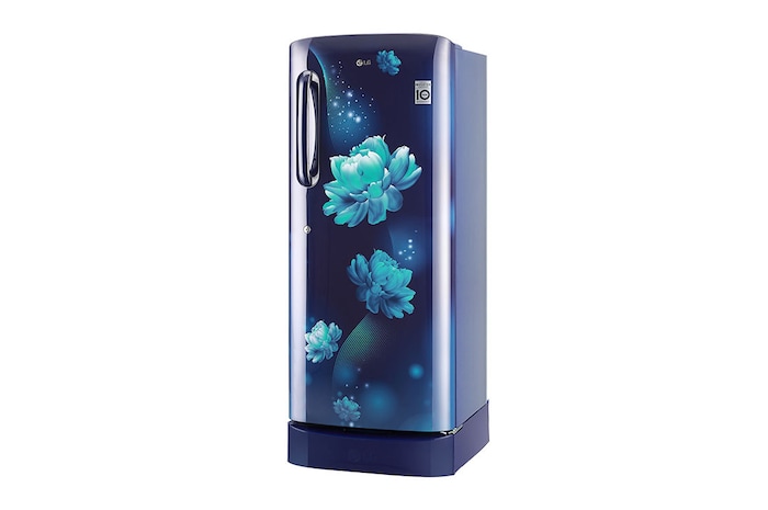 LG 224L Single Door Refrigerator, Smart Connect, Base Stand Drawer, Blue Charm Finish, 4 Star, GL-D241ABCY