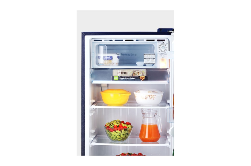 LG 224L Single Door Refrigerator, Smart Inverter Compressor, Base Stand Drawer, Blue Euphoria Finish, 4 Star, GL-D241ABEY