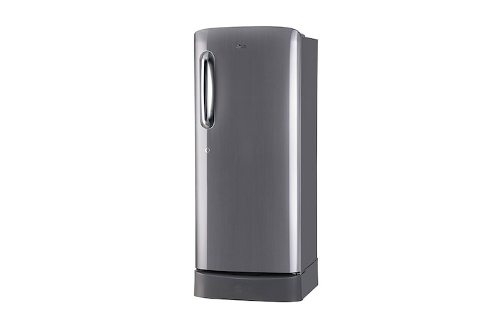 LG 224L Single Door Refrigerator, Base Stand Drawer, Smart Inverter Compressor, Smart Connect, Shiny Steel, 5 Star, GL-D241APZU