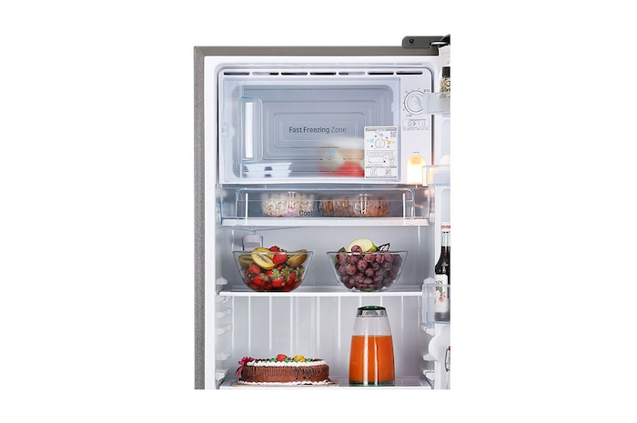 LG 224L Single Door Refrigerator, Smart Inverter Compressor, Smart Connect, Base Stand Drawer, Shiny Steel, 4 Star, GL-D241APZY