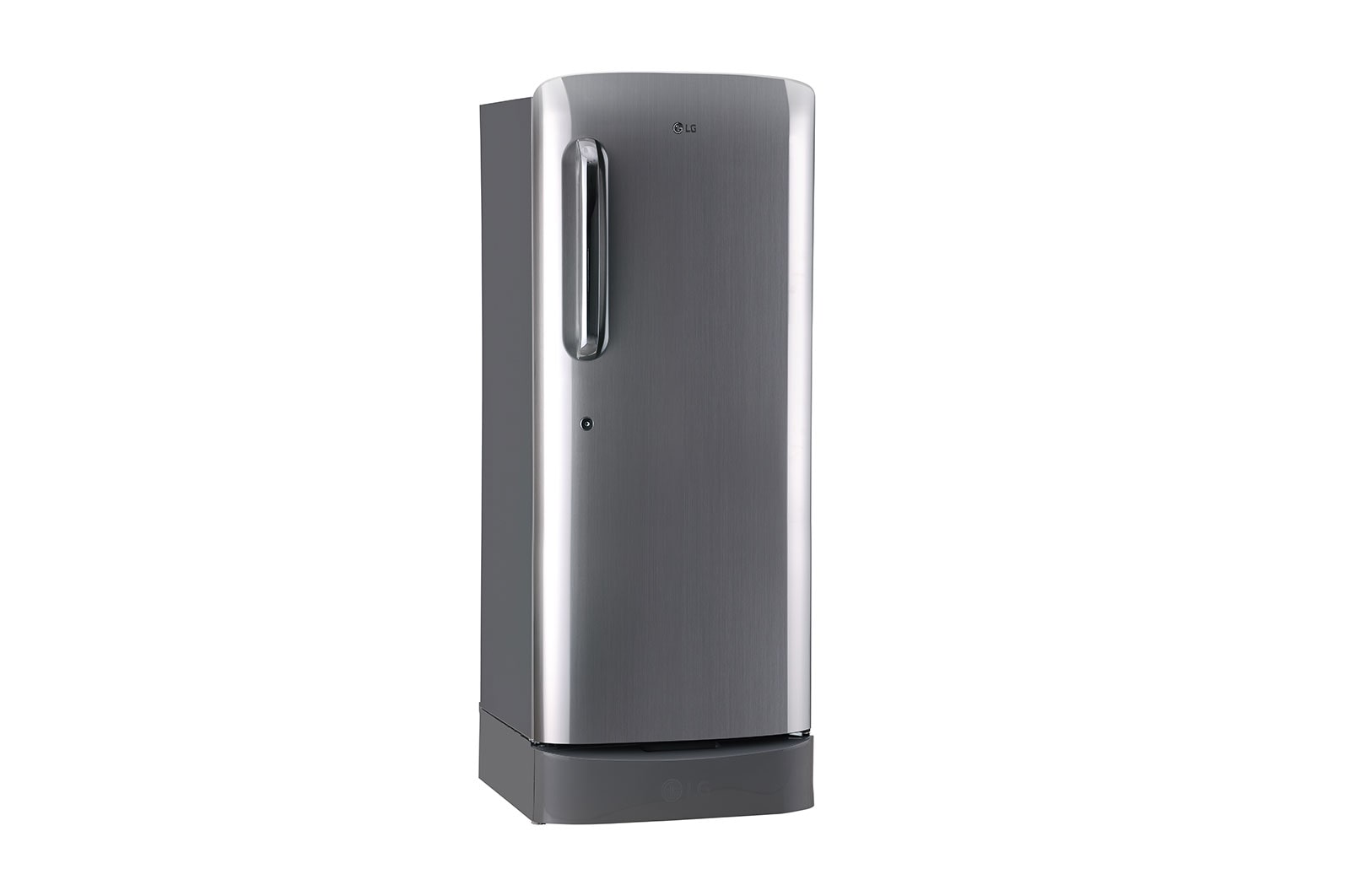 LG 224L Single Door Refrigerator, Smart Inverter Compressor, Smart Connect, Base Stand Drawer, Shiny Steel, 4 Star, GL-D241APZY