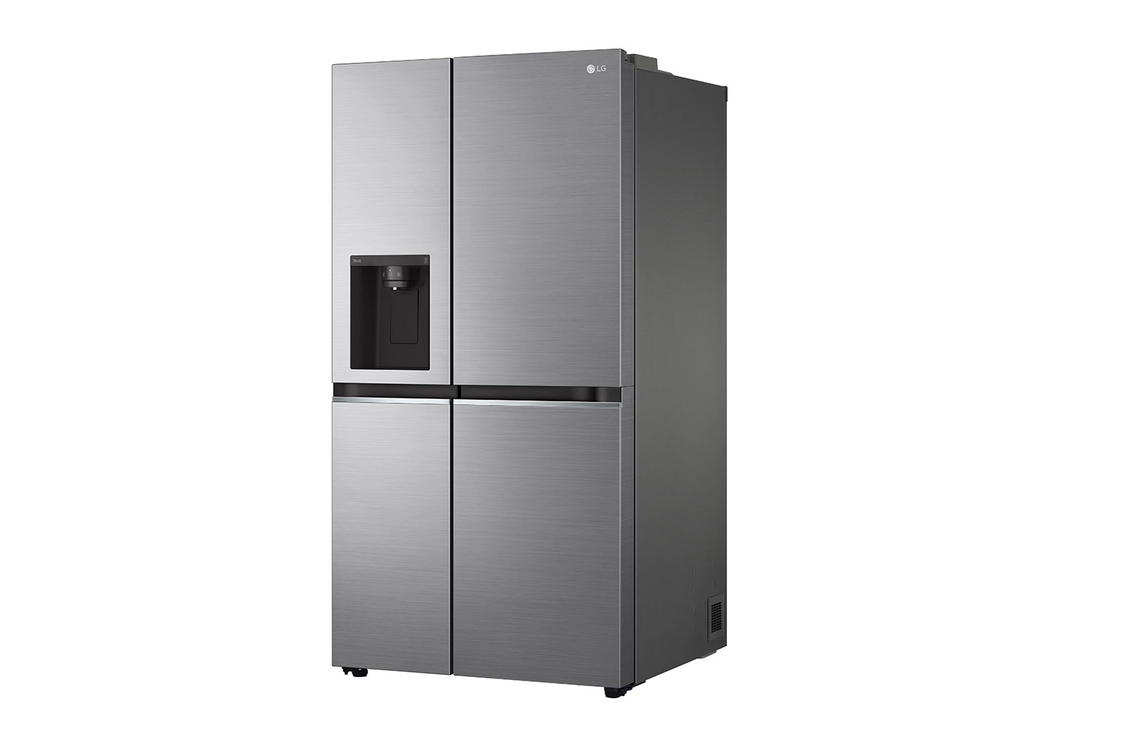 LG 635L, Side by Side Refrigerator with Smart Inverter Compressor, Water and Ice Dispenser with UV Nano, Hygiene Fresh+™, DoorCooling+™, Smart Diagnosis™, Shiny Steel Finish, GL-L257CPZX