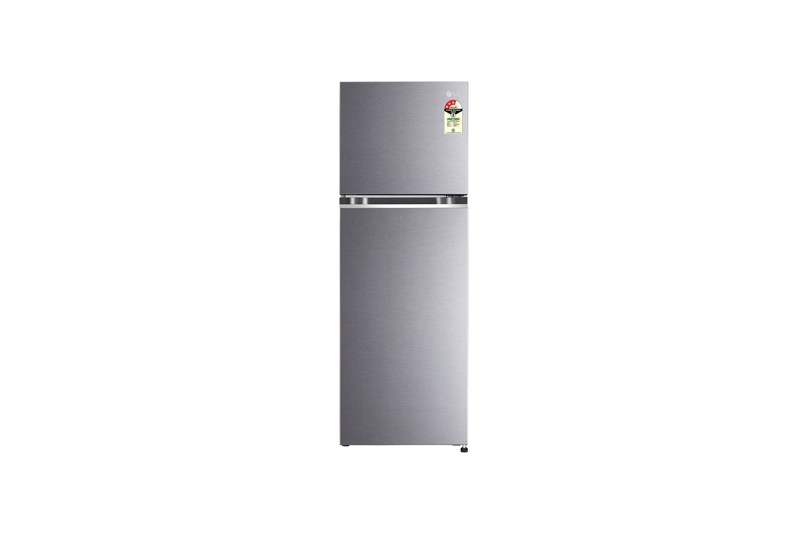 Front view of LG 246L Double Door Refrigerator with Multi Air Flow, Auto Smart Connect™, Dazzle Steel, 3 Star GL-N262SDSX