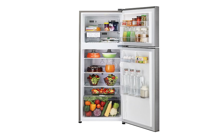 LG 242L, 2 Star, Smart Inverter Compressor, Dazzle Steel Finish, Frost-Free Double Door Refrigerator, GL-N292RDSY