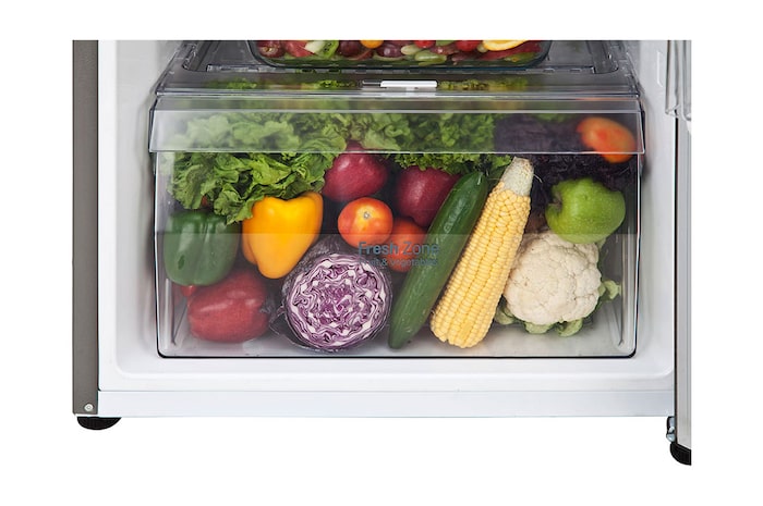 LG 242L, 2 Star, Smart Inverter Compressor, Dazzle Steel Finish, Frost-Free Double Door Refrigerator, GL-N292RDSY