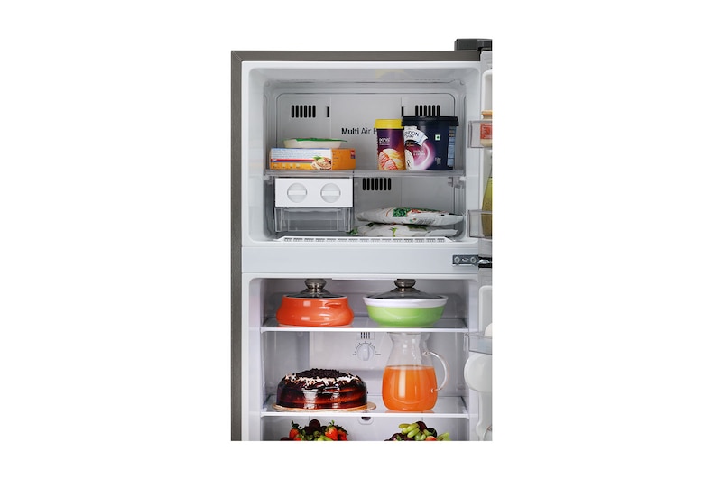 LG 242L, 2 Star, Smart Inverter Compressor, Dazzle Steel Finish, Frost-Free Double Door Refrigerator, GL-N292RDSY