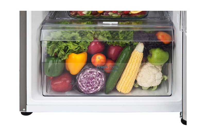 LG 242L, 2 Star, Smart Inverter Compressor, Dazzle Steel Finish, Frost-Free Double Door Refrigerator, GL-N292RDSY