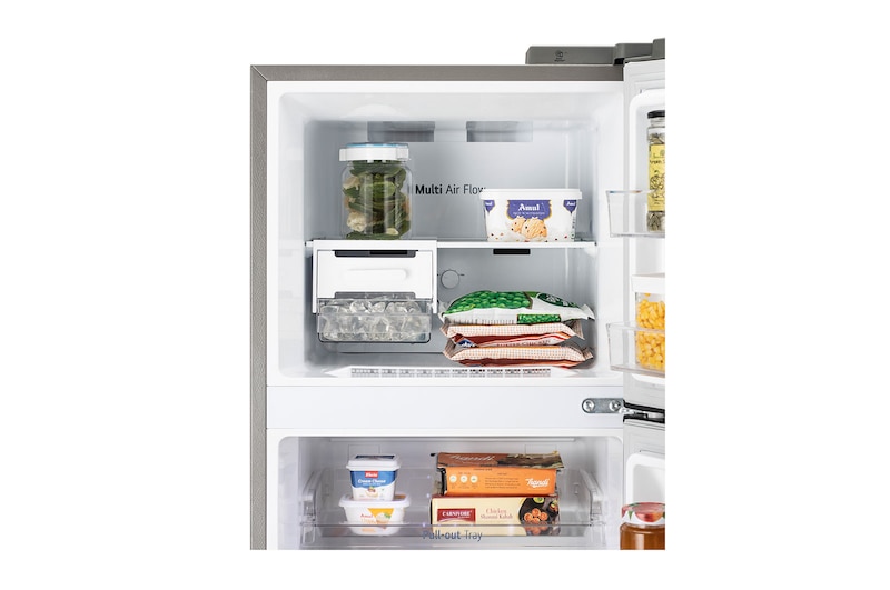 LG 272L Double Door Refrigerator, Smart Diagnosis™, Dazzle Steel Finish, 2 Star, GL-N312SDSY