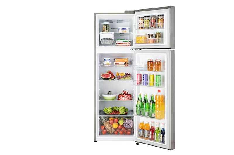 LG 272L Double Door Refrigerator, Smart Diagnosis™, Dazzle Steel Finish, 2 Star, GL-N312SDSY