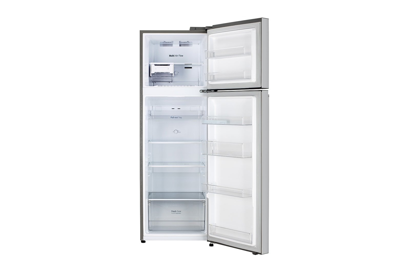 LG 272L Double Door Refrigerator with Smart Diagnosis™, Multi Air Flow, MOIST ‘N’ FRESH, Shiny Steel Finish, 2 Star, GL-N312SPZY