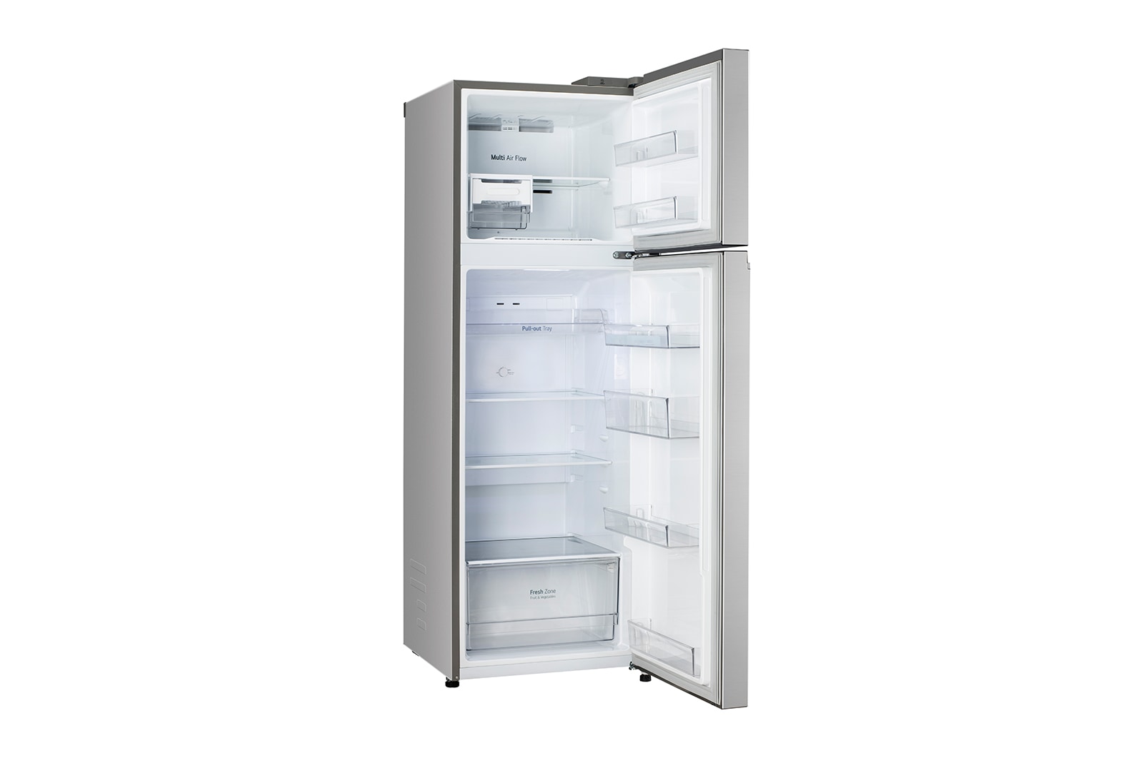 LG 272L Double Door Refrigerator with Smart Diagnosis™, Multi Air Flow, MOIST ‘N’ FRESH, Shiny Steel Finish, 2 Star, GL-N312SPZY