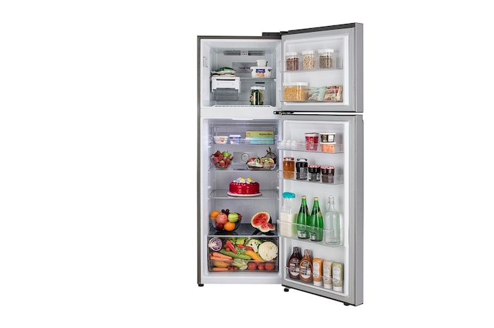 LG 322L Double Door Refrigerator, Smart Diagnosis™, Multi Air Flow, Dazzle Steel Finish, 2 Star, GL-N342SDSY