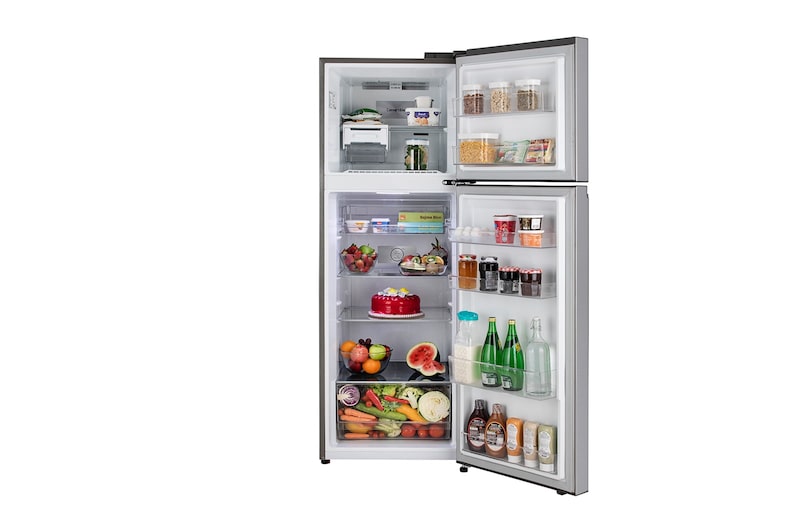 LG 322L Double Door Refrigerator, Smart Diagnosis™, Multi Air Flow, Dazzle Steel Finish, 2 Star, GL-N342SDSY