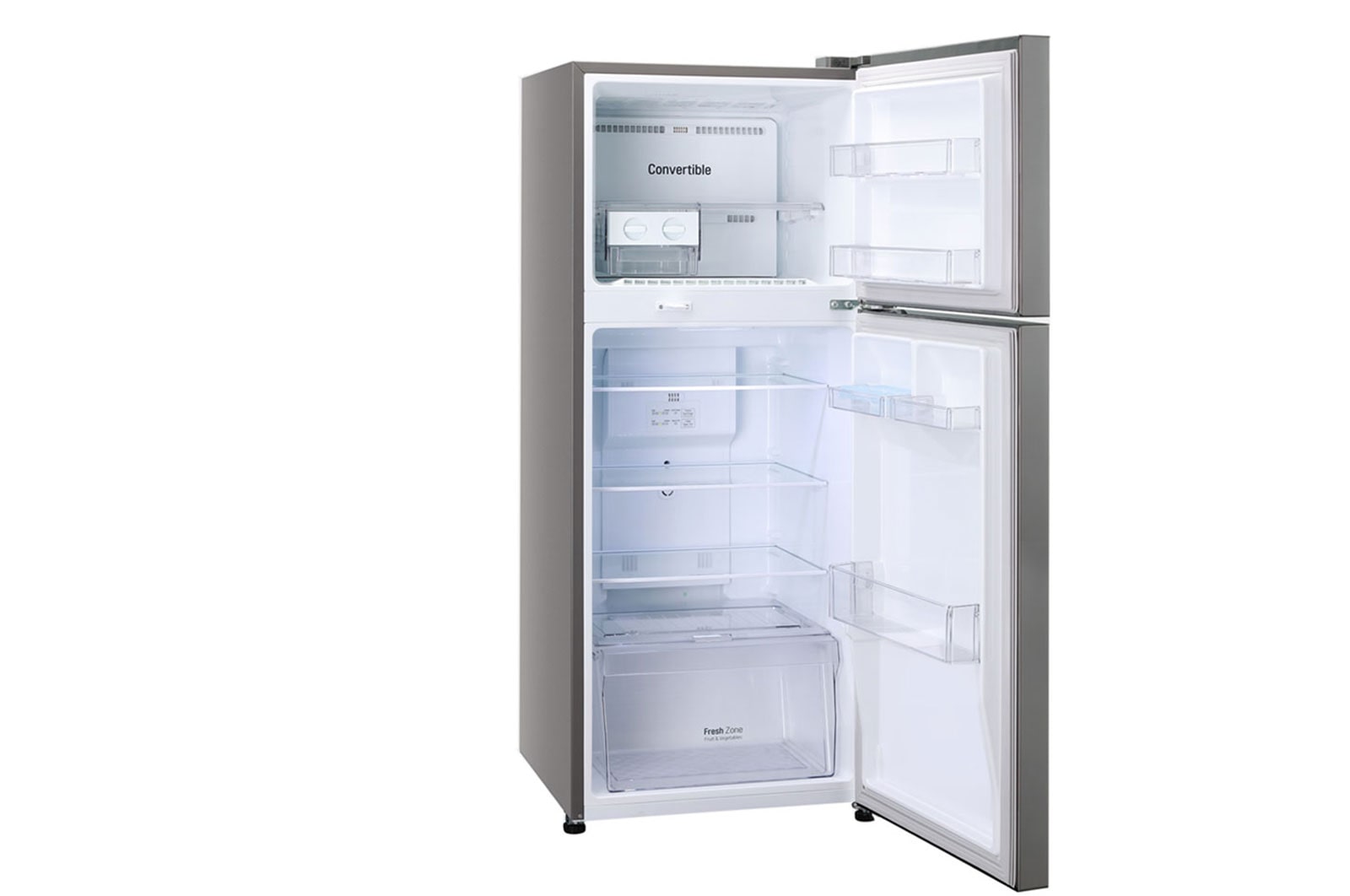 LG 240L Double Door Refrigerator, Convertible, Shiny Steel Finish, 2 Star, GL-S292RPZY