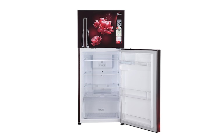 LG 240L Double Door Refrigerator, Convertible, Scarlet Charm Finish, 2 Star, GL-S292RSCY
