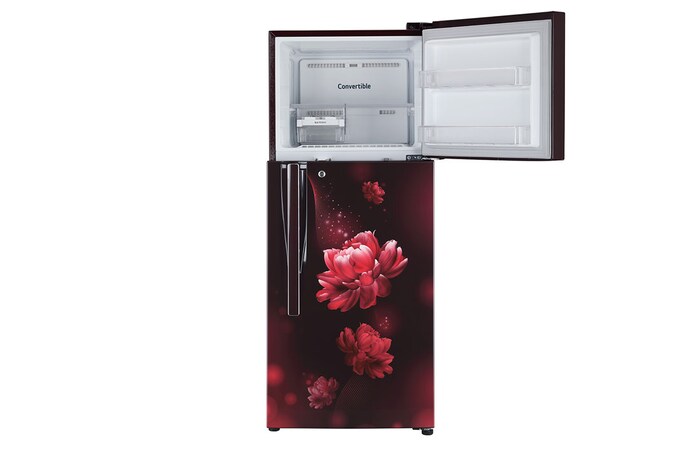 LG 240L Double Door Refrigerator, Convertible, Scarlet Charm Finish, 2 Star, GL-S292RSCY