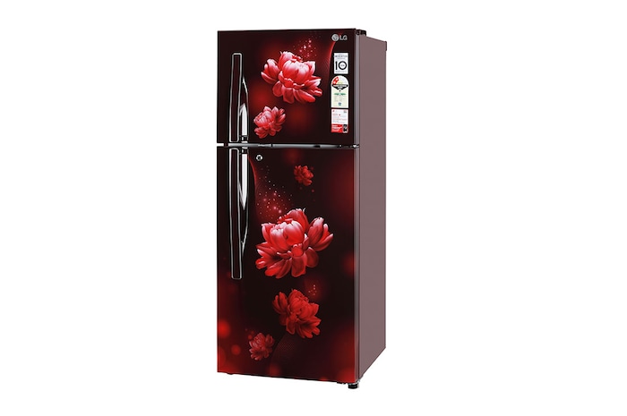 LG 240L Double Door Refrigerator, Convertible, Scarlet Charm Finish, 2 Star, GL-S292RSCY