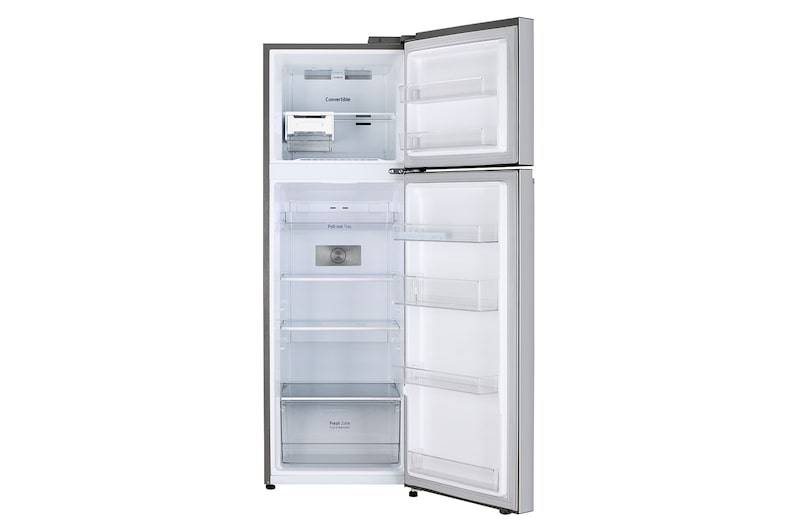 LG 272L Double Door Refrigerator, Convertible, Multi Air Flow, Shiny Steel, 2 Star, GL-S312SPZY