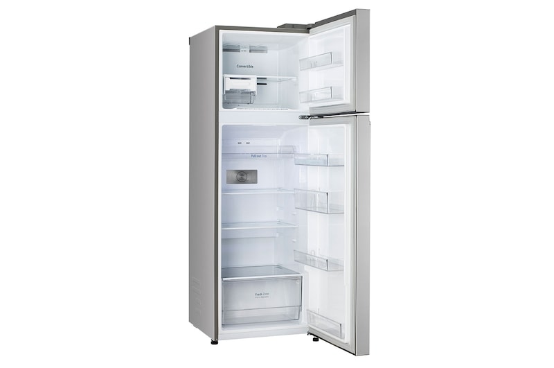 LG 272L Double Door Refrigerator, Convertible, Multi Air Flow, Shiny Steel, 2 Star, GL-S312SPZY