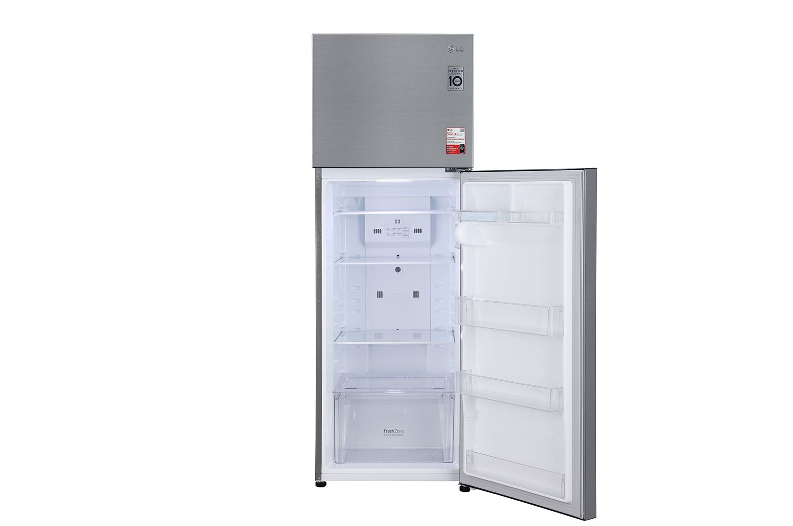 LG 288L, 2 Star, Smart Inverter Compressor, Convertible, Smart Diagnosis™, Shiny Steel Finish, Frost-Free Double Door Refrigerator, GL-S322SPZY