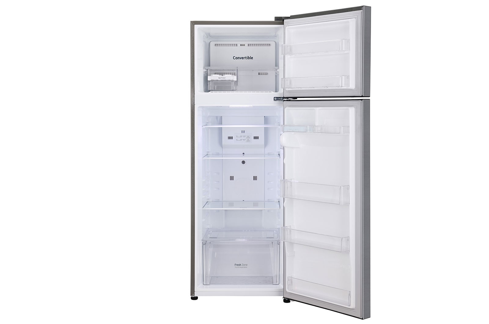 LG 288L, 2 Star, Smart Inverter Compressor, Convertible, Smart Diagnosis™, Shiny Steel Finish, Frost-Free Double Door Refrigerator, GL-S322SPZY