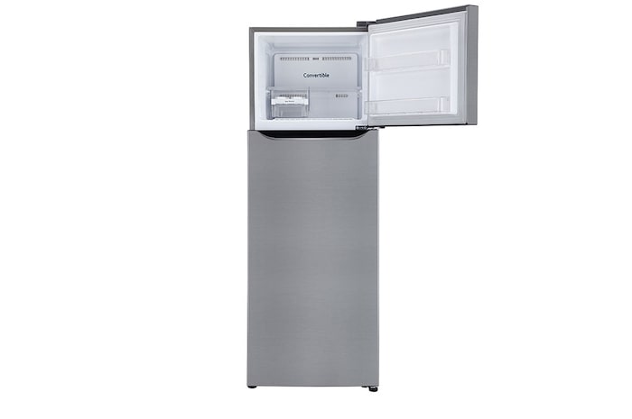 LG 288L Double Door Refrigerator, Smart Inverter Compressor, Convertible, Shiny Steel Finish, 2 Star, GL-S322SPZY