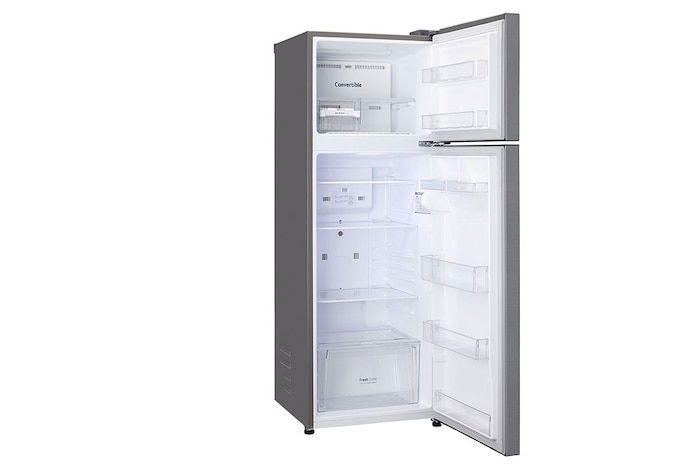 LG 288L Double Door Refrigerator, Smart Inverter Compressor, Convertible, Shiny Steel Finish, 2 Star, GL-S322SPZY