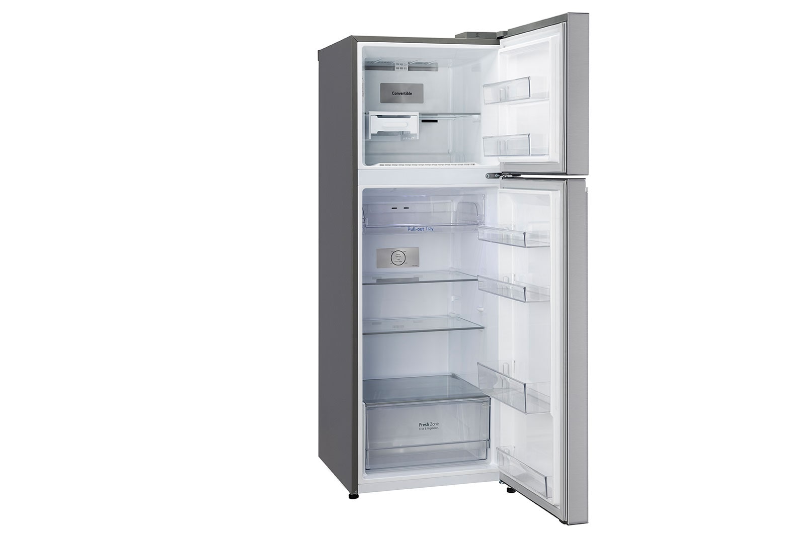 LG 343L Double Door Refrigerator, Convertible, Smart Diagnosis™, Shiny Steel Finish, 2 Star, GL-S382SPZY