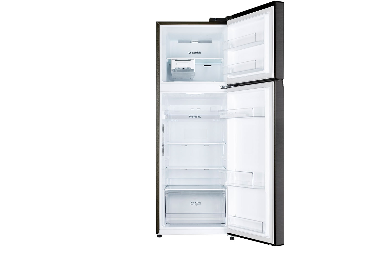 LG 246L Double Door Refrigerator, Convertible, DoorCooling+™, Ebony Sheen Finish, 3 Star, GL-T262TESX